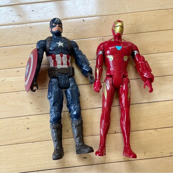 2018 Captain America & Iron Man Figure 12" Titan Hero Series Avengers Marvel - Picture 1 of 8